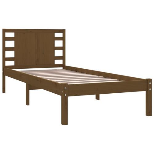 Sengeramme 100x200 cm massivt fyrretræ gyldenbrun
