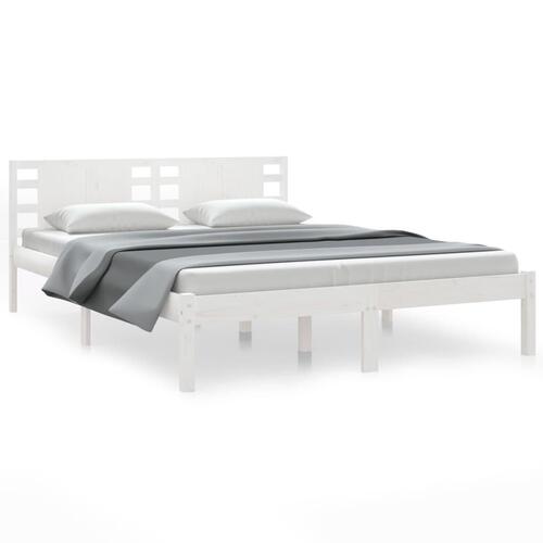 Sengeramme uden madras 120x200 cm massivt fyrretræ hvid