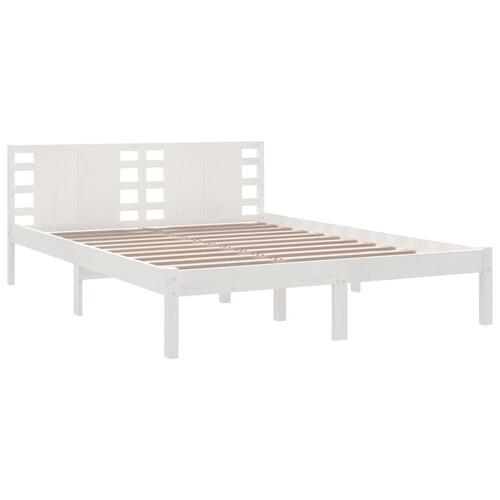 Sengeramme uden madras 120x200 cm massivt fyrretræ hvid