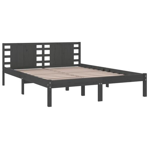 Sengeramme 150x200 cm King Size massivt fyrretræ grå
