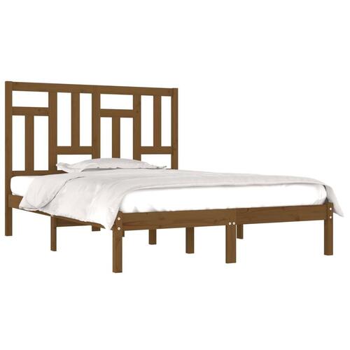Sengeramme 120x190 cm Small Double massivt træ gyldenbrun