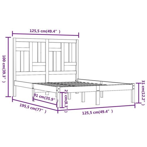 Sengeramme 120x190 cm Small Double massivt træ gyldenbrun
