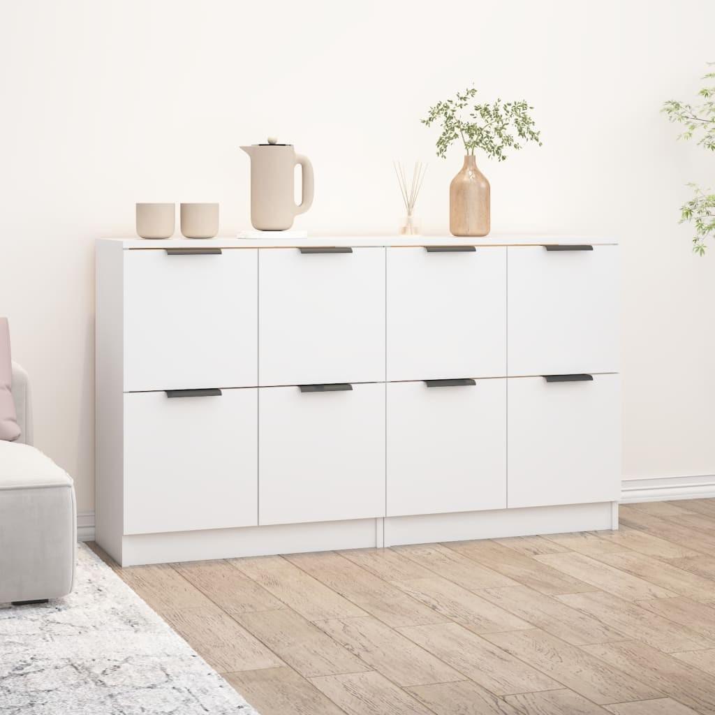 Skænke 2 stk. 60x30x70 cm konstrueret træ hvid