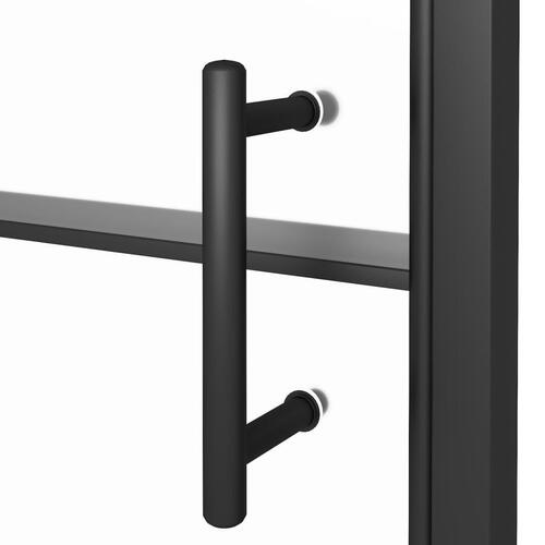 Brusedør 100x178 cm halvmatteret hærdet glas sort