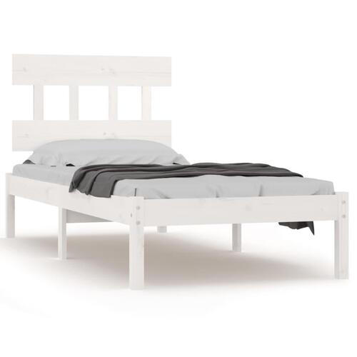 Sengeramme 90x190 cm Single massivt træ hvid