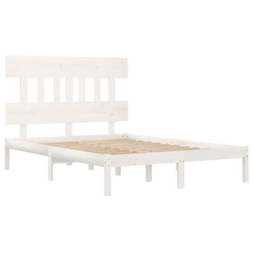 Sengeramme 120x200 cm massivt træ hvid