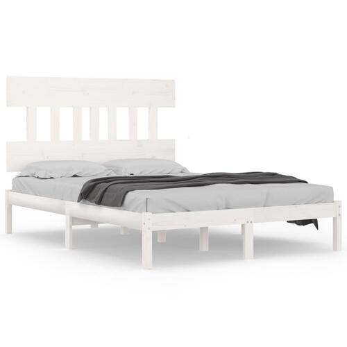 Sengestel 180x200 cm Super King massivt fyrretræ hvid