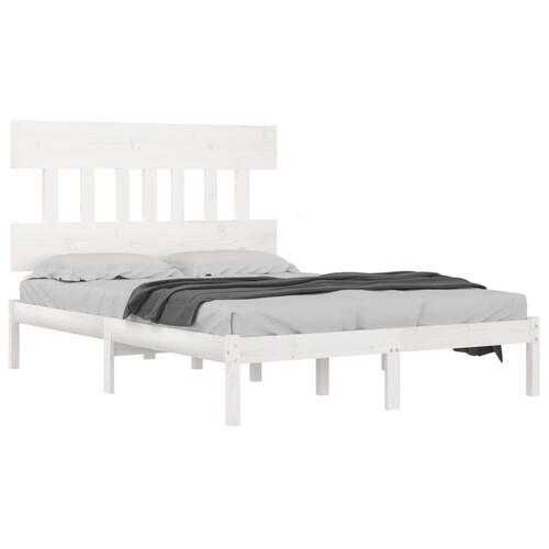 Sengestel 180x200 cm Super King massivt fyrretræ hvid