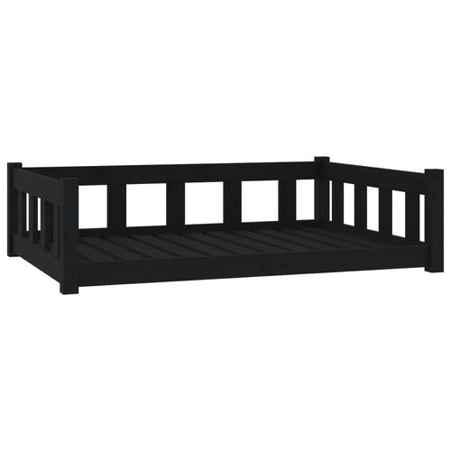 Hundeseng 105,5x75,5x28 cm massivt fyrretræ sort