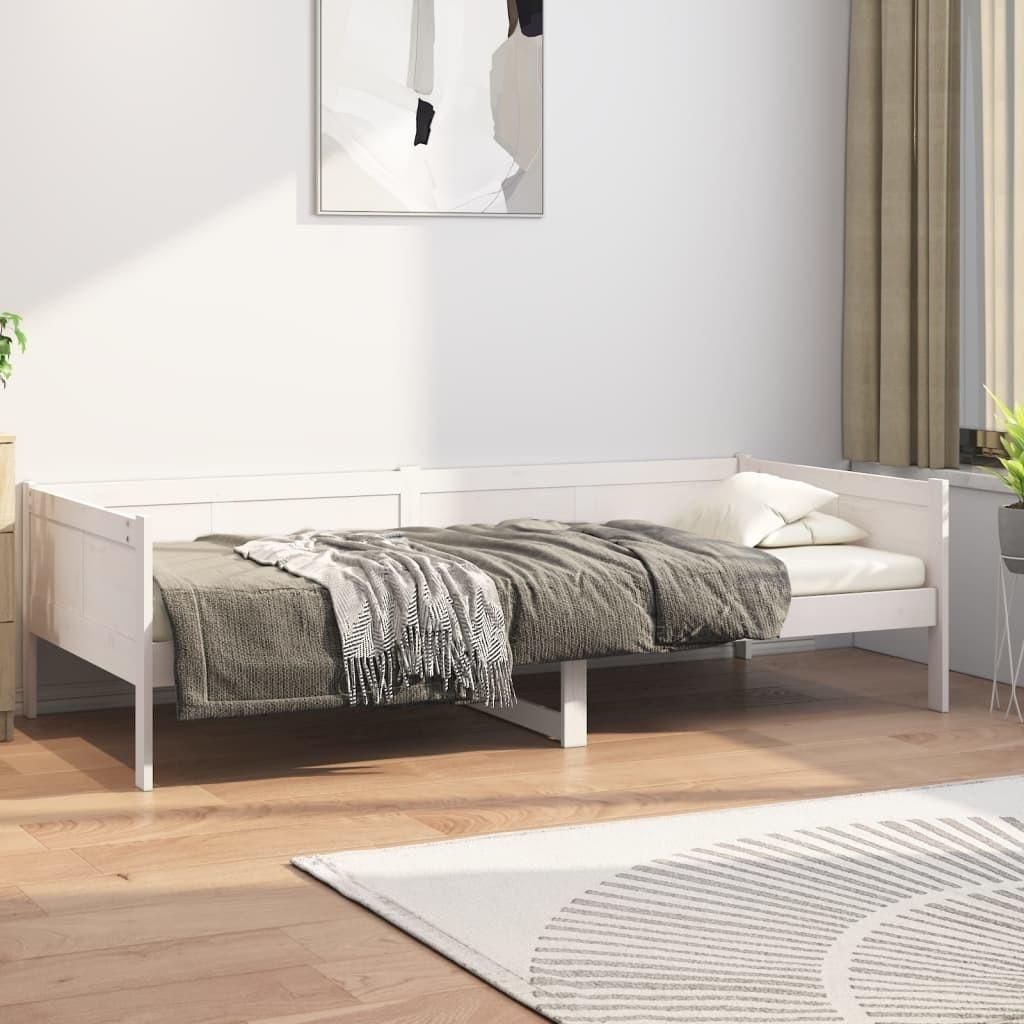 Daybed 90x200 cm massivt fyrretræ hvid
