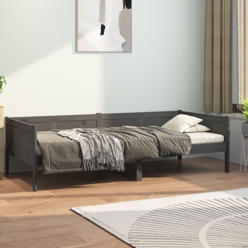Daybed 90x200 cm massivt fyrretræ grå