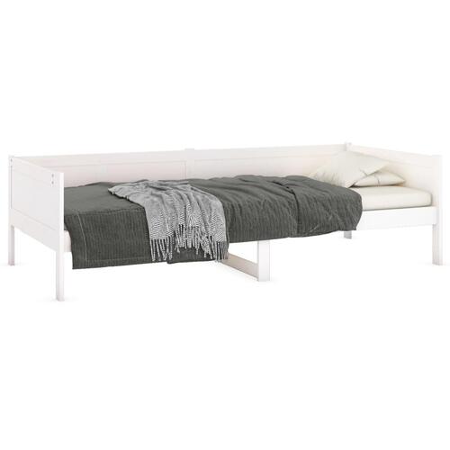 Daybed massivt fyrretræ hvid 90x190 cm