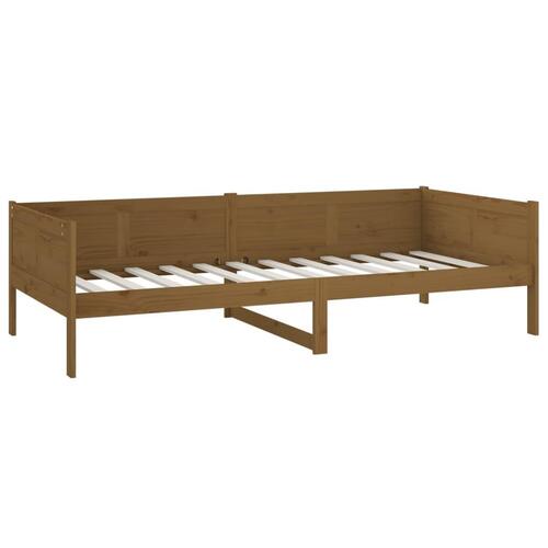 Daybed massivt fyrretræ gyldenbrun 90x190 cm
