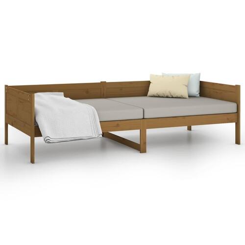 Daybed massivt fyrretræ gyldenbrun 90x190 cm