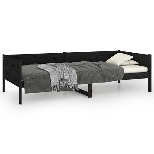 Daybed massivt fyrretræ sort 90x190 cm