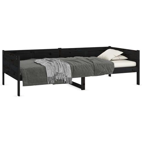Daybed massivt fyrretræ sort 90x190 cm