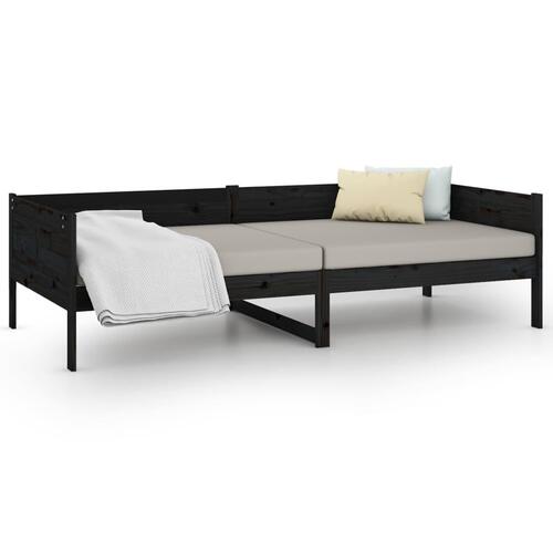 Daybed massivt fyrretræ sort 90x190 cm