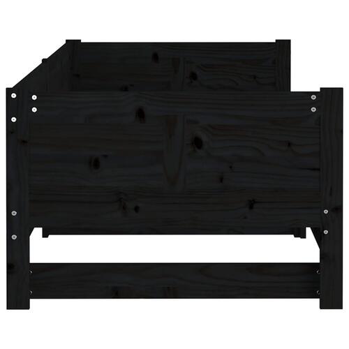 Daybed med udtræk 2x(90x190) cm massivt fyrretræ sort