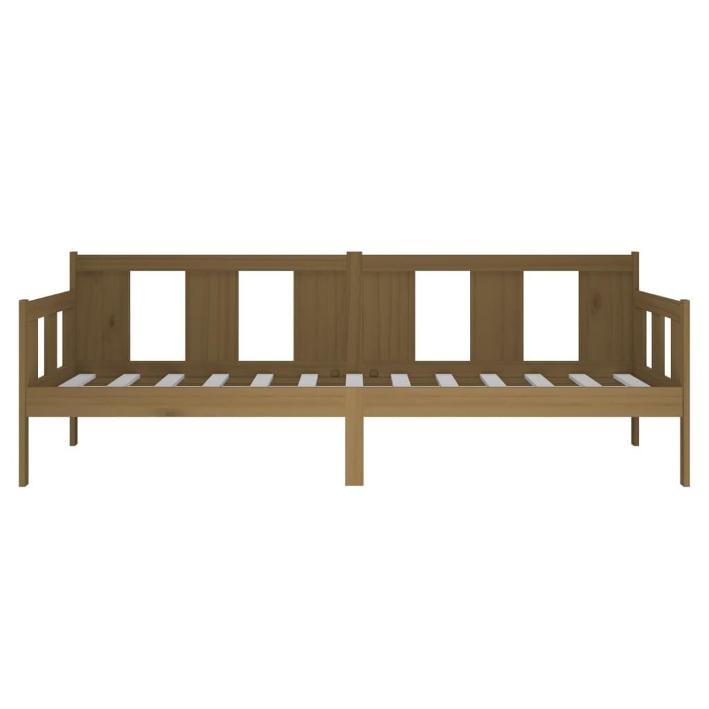 Daybed 80x200 cm massivt fyrretræ gyldenbrun