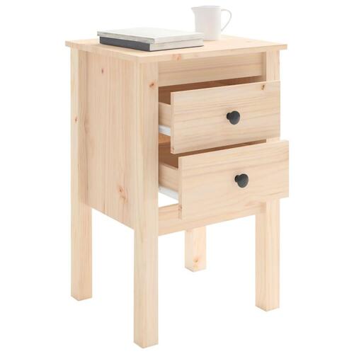 Sengebord 40x35x61,5 cm massivt fyrretræ