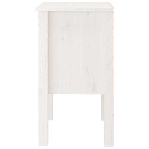 Sengebord 40x35x61,5 cm massivt fyrretræ hvid