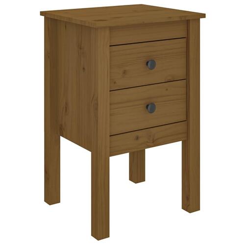 Sengeborde 2 stk. 40x35x61,5cm massivt fyrretræ gyldenbrun