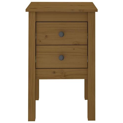 Sengeborde 2 stk. 40x35x61,5cm massivt fyrretræ gyldenbrun