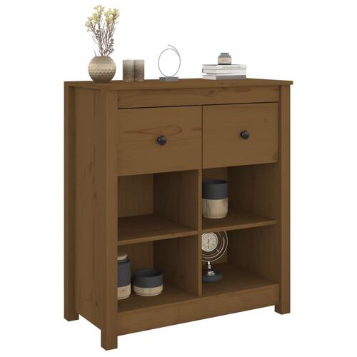 Skænk 70x35x80 cm massivt fyrretræ gyldenbrun