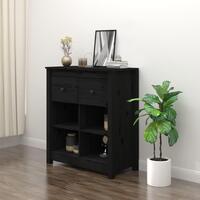 Skænk 70x35x80 cm massivt fyrretræ sort