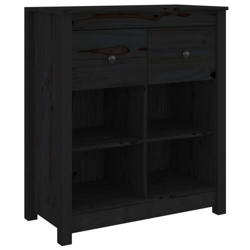 Skænk 70x35x80 cm massivt fyrretræ sort
