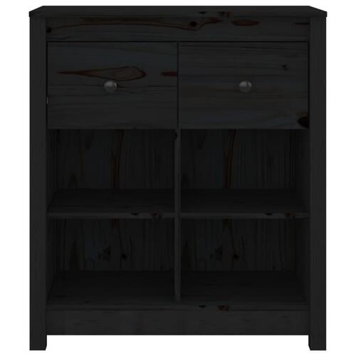 Skænk 70x35x80 cm massivt fyrretræ sort