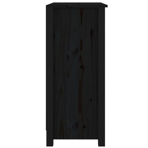Skænk 70x35x80 cm massivt fyrretræ sort