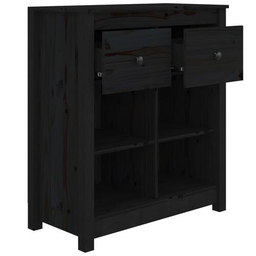 Skænk 70x35x80 cm massivt fyrretræ sort