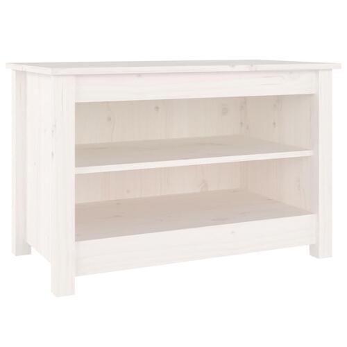 Skobænk 70x38x45,5 cm massivt fyrretræ hvid
