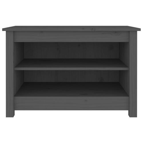 Skobænk 70x38x45,5 cm massivt fyrretræ grå