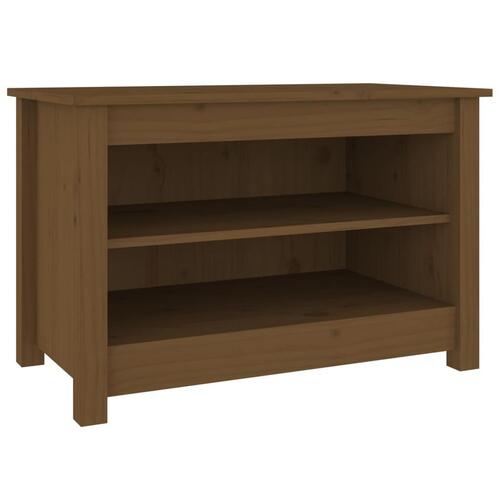Skobænk 70x38x45,5 cm massivt fyrretræ gyldenbrun