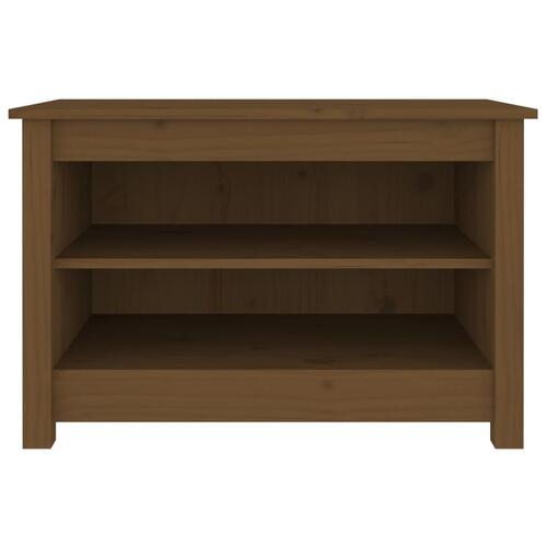 Skobænk 70x38x45,5 cm massivt fyrretræ gyldenbrun
