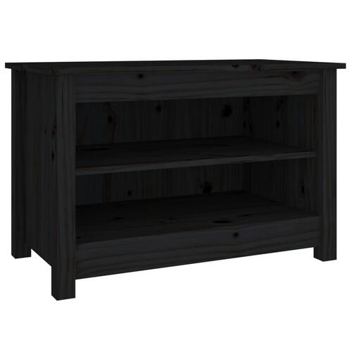Skobænk 70x38x45,5 cm massivt fyrretræ sort