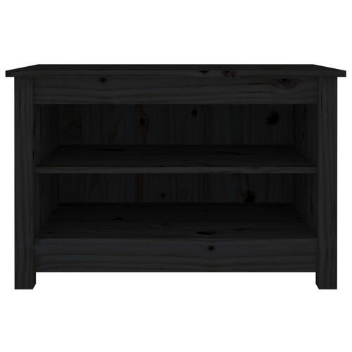 Skobænk 70x38x45,5 cm massivt fyrretræ sort