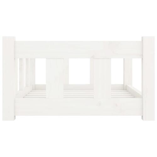 Hundeseng 65,5x50,5x28 cm massivt fyrretræ hvid