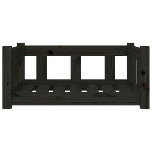Hundeseng 65,5x50,5x28 cm massivt fyrretræ sort
