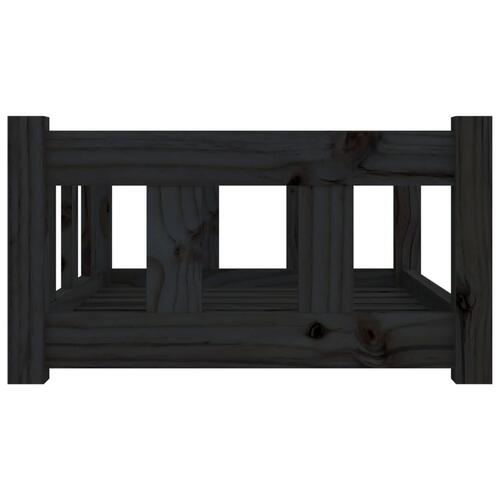 Hundeseng 65,5x50,5x28 cm massivt fyrretræ sort