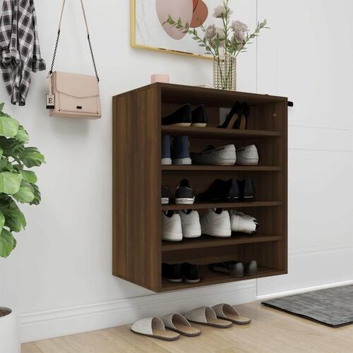 Skoskab 60x35x70 cm konstrueret træ brun egetræsfarve