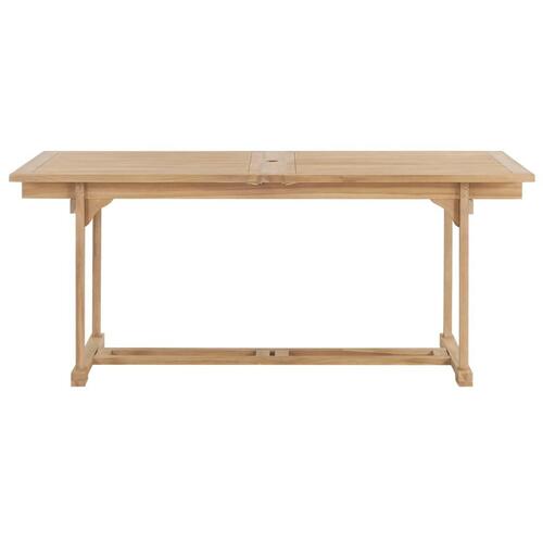 Udendørs spisebordssæt 9 dele 180-280x100x75 cm massivt teak