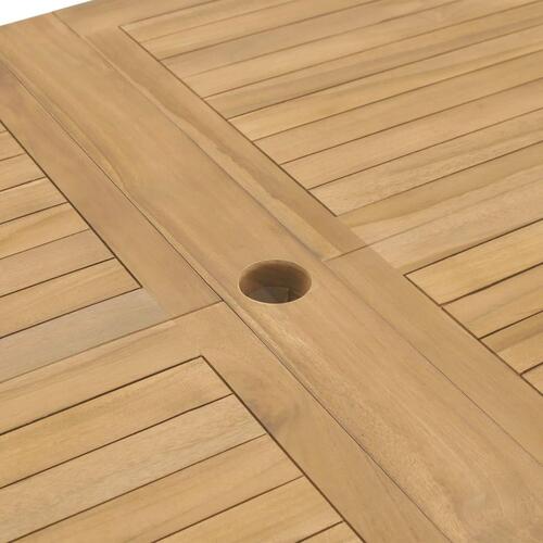 Udendørs spisebordssæt 9 dele 180-280x100x75 cm massivt teak