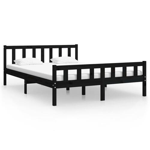Sengeramme 120x200 cm massivt træ sort