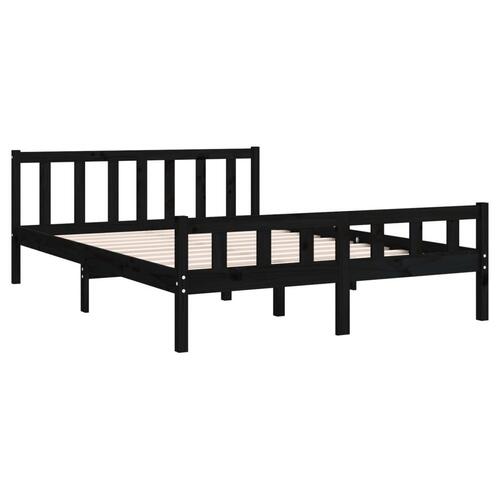 Sengeramme 120x200 cm massivt træ sort