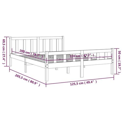 Sengeramme 120x200 cm massivt træ sort