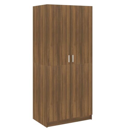 Klædeskab 80x52x180 cm konstrueret træ brun egetræsfarve