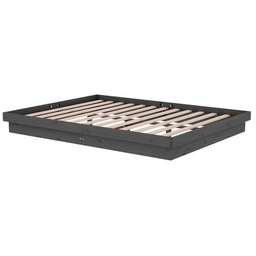 Sengeramme 150x200 cm King Size massivt fyrretræ grå